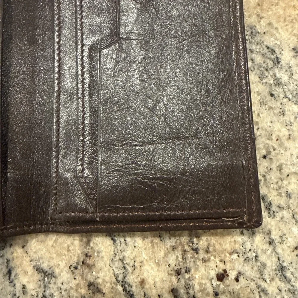 90s Christian Dior Long Wallet Cash Holder Genuine Leather Brown